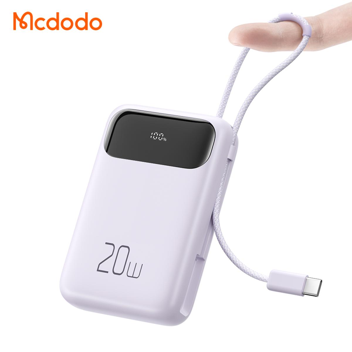 Mcdodo Mc 324 Pd 20w Power Bank With Usb C Cable 10000mah Phone Battery Pack Portable Charger Purple - CompuMe