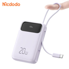 Mcdodo Mc 324 Pd 20w Power Bank With Usb C Cable 10000mah Phone Battery Pack Portable Charger Purple