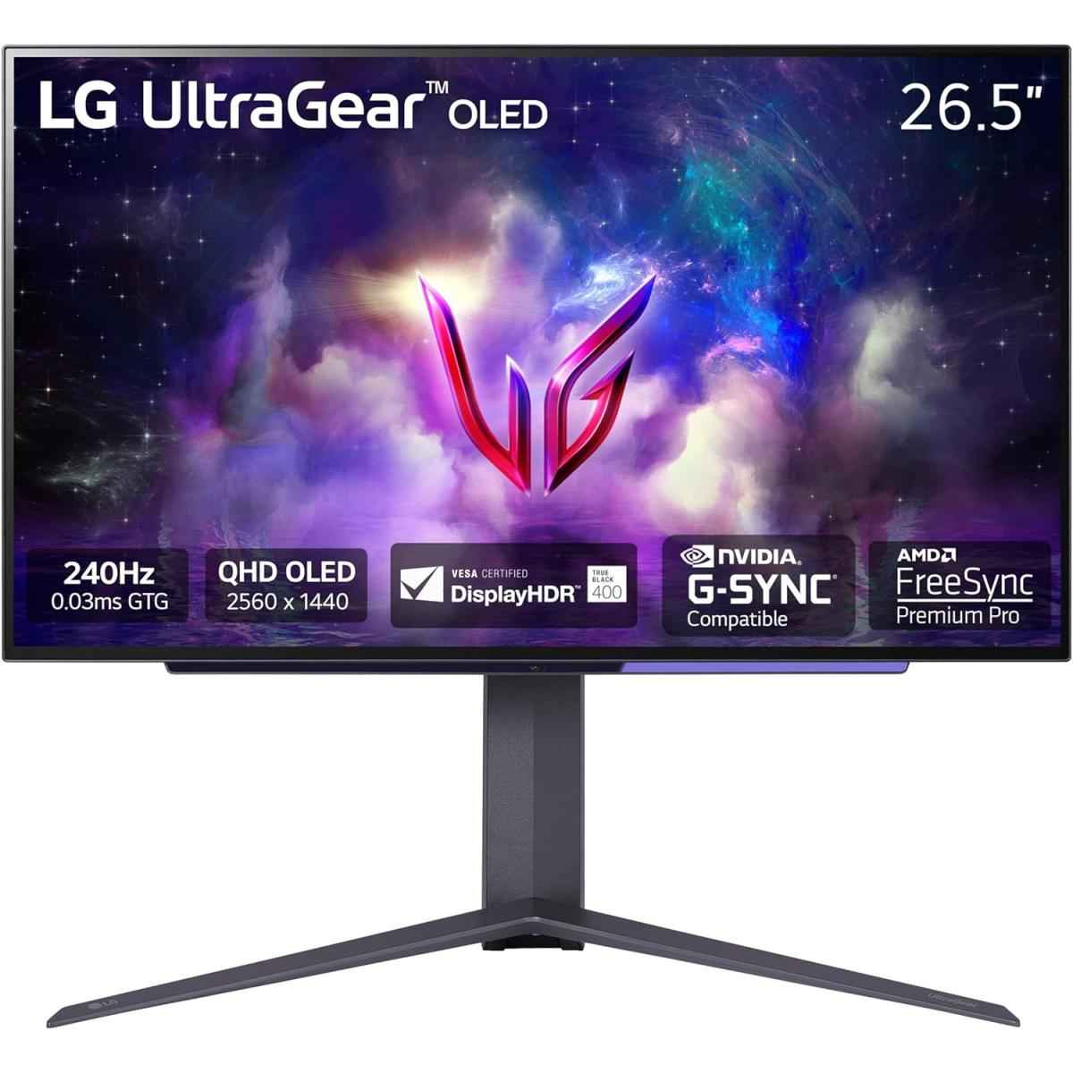 Lg 27gs95qe B Ultragear™ 27” Oled 2k Hdr10 240hz 0.03ms True Black 400 G Sync Compatible Hdmi 2.1 Adjustable Stand Black