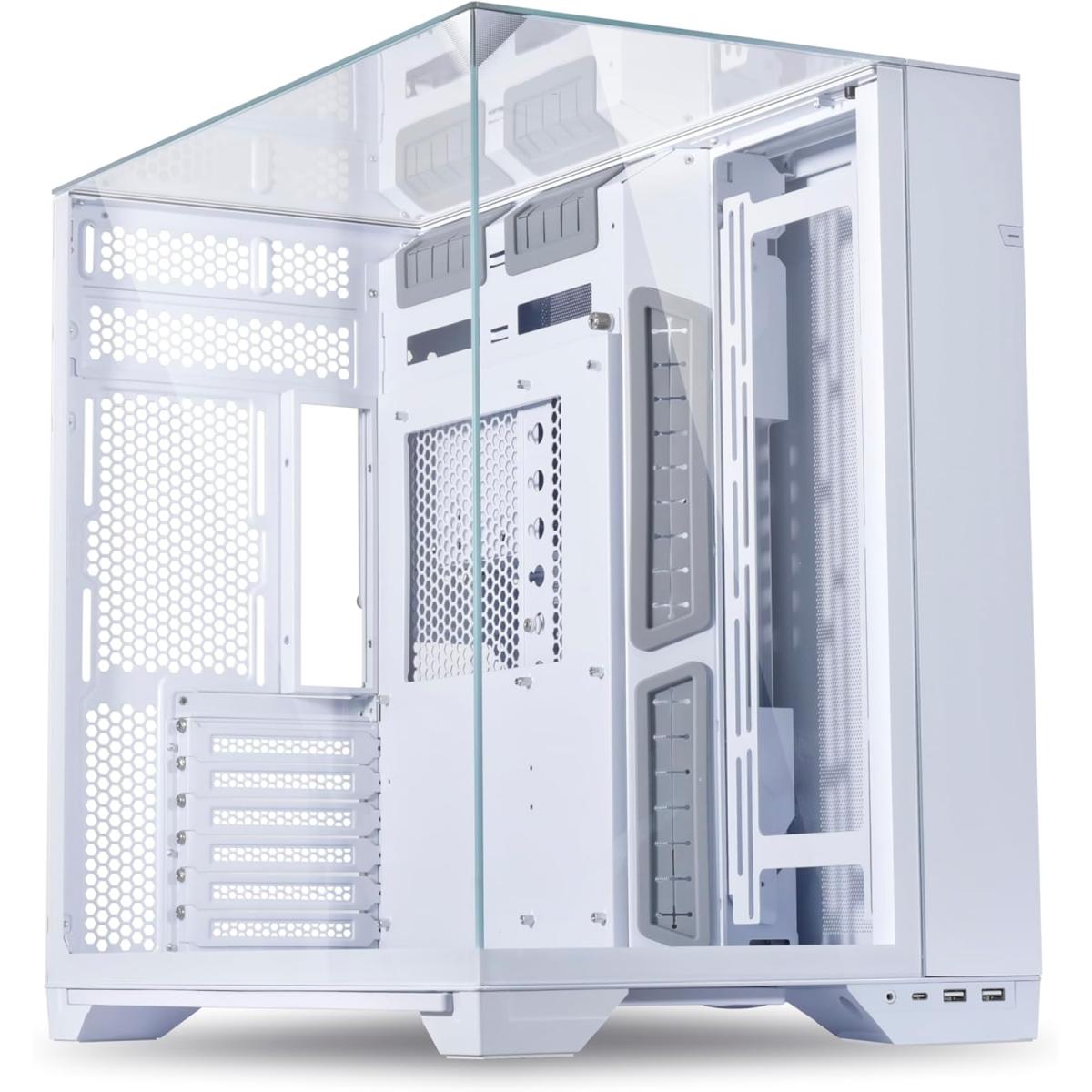 Lian Li O11 Vision 3 Sided Tempered Glass Panels Dual Chamber Up To 2 × 360mm Radiators & Up To 455mm Large Gpus White - CompuMe Lian Li O11 Vision 3 Sided Tempered Glass Panels Dual Chamber Up To 2 × 360mm Radiators & Up To 455mm Large Gpus White - CompuMe