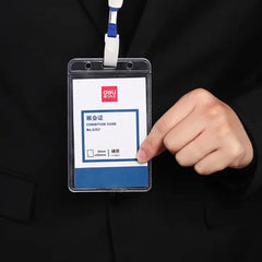 Deli Badge & Lanyard 10.5x7cm Vertical Pack of 50