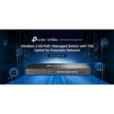 TP-Link Omada SG3218XP-M2 | 16 Port Multi-Gig 2.5G PoE Switch, 2x10GE SFP+ Port, 8 PoE+ Port@240W | L2+ Smart Managed | Support Omada SDN | Static Routing, IGMP Snooping, Abundant Security Features