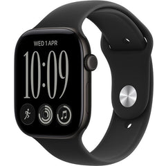 Apple Watch Series 12 GPS 46Mm, Black Aluminium Case, Black Sport Band, M/L - MJEL4AF/A
