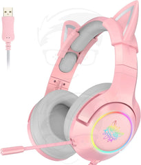 Onikuma K9 Wired RGB Gaming Headset - Pink