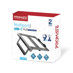 PROMATE PRIMEBASE-C GRAY 9-in-1 Multiport USB-C Hub with Laptop Stand