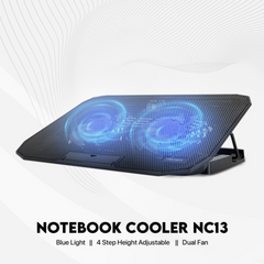 Fantech NoteBook Cooler NC13 Two Fan Suitable For 9-15.6 Inch Laptop