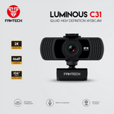 Fantech Luminous C31 2K QHD Webcam – 1440p, Built-In Microphone, USB