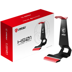 MSI HS01 Black With Red, Solid Metal Design, Gaming Headset Stand