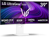LG UltraGear 39” OLED WQHD 240Hz G-SYNC, FreeSync Premium webOS Curved Gaming Monitor - White