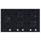 Ariston Built in Gas Hob Glass, 90Cm, 5Burners, Black - AGS 92S/BK