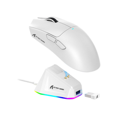 ATTACK SHARK X11 Lightweight Wireless Gaming Mouse with RGB Charging Dock,Tri-Mode-2.4G/USB-C Wired/BT,22K DPI,PAW3311 Optical Sensor,HUYU Switch, 5 programmable Buttons for PC/Mac(White)