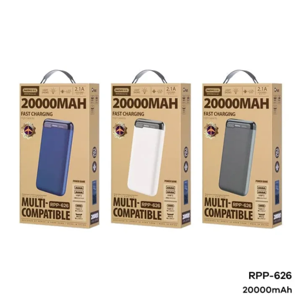 REMAX RPP-626 20000mAh RUINAY SERIES 2.1A FAST CHARGING POWER BANK - CompuMe