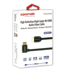 Promate PROLINK4K1-500 High Definition Right Angle 4K HDMI Audio Video Cable