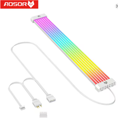 AOSOR AL260 ARGB LED Light Strip for 3x8PIN GPU Motherboard Power Extension Cable Aura Sync Flexible LED Strip Light