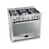 Samix Gas Cooker I-Cook, 90x60Cm, 5Burners, Full Safety, Stainless Steel - I COOK
