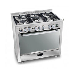 Samix Gas Cooker I-Cook, 90x60Cm, 5Burners, Full Safety, Stainless Steel - I COOK