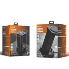 LDNIO 2m Tower Extension Lead with 6 Sockets, 4 USB Slots & Wireless Charger UK - CompuMe