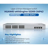 Huawei EKit S220S-24P4J Smart Switch 24 Port Gigabit ( 24 POE – 400 Watt ) + 4 SFP Port 2.5G