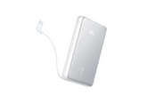 Anker Zolo Power Bank – 20,000mAh High‑Capacity, 22.5W Fast Charging, Built‑In 7‑Inch USB‑C Cable, Pass‑Through Charging, Compact Sleek Design, White - 18 Month Warranty