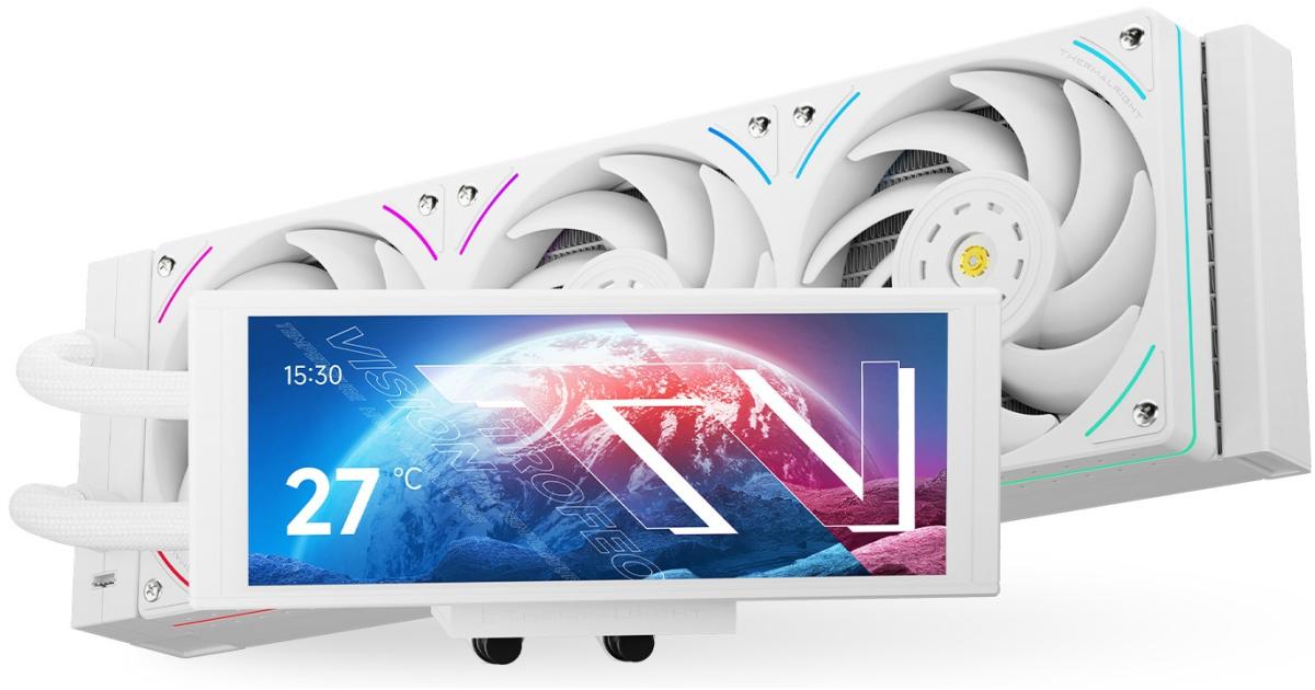 Thermalright Trofeo Vision 360 ARGB WHITE CPU Liquid Cooler w/ 6.86" IPS UW (1280×480) Flat Display, High Performance AIO TL-UB36W