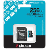 Kingston 256gb Microsdxc Canvas Go Plus 200mb/s Read Uhs I C10 U3, V30 Memory Card