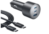 Anker Car Charger – 167.5W Triple‑Port Power, 100W USB‑C Fast Laptop Charging, 45W USB‑C Reliable Output, 22.5W USB‑A, Compact Design - 18 Months Warranty
