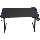 Xtrike-Me DK-05 RGB Gaming Desk, 110cm Desktop, Remote Controlled Lighting, Heavy-Duty Steel Frame, USB Powered, Home Office Computer Table, Black