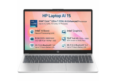 HP AI Business Laptop 15-fd2022ne, Intel Ultra 7 255U 5.2GHz 12 Cores, 8GB DDR5, 512GB PCIe SSD, 15.6" FHD, WiFi 6, BT 5.4 - Natural Silver