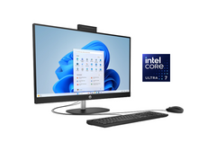 HP All-in-One Desktop AI 27-cr2048ne AIO PC (D2LL2EA), Intel Core Ultra 7 255U Up to 5.2GHz 12 Cores, 8GB DDR5 (Upgradable), 512GB SSD, 27" FHD IPS, Wi-Fi 6, BT 5.4, w/ Keyboard & Mouse - Jet Black