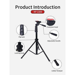 Jmary KP-2206 Camera and Mobile Tripod & Selfie Stick Extendable Cell Phone Tripod Stand With Mobile Holder