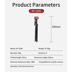 Jmary KP-2206 Camera and Mobile Tripod & Selfie Stick Extendable Cell Phone Tripod Stand With Mobile Holder