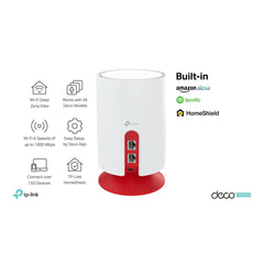 TP-Link Deco Voice X20 AX1800 Mesh Wi-Fi 6 Router, 2x Gigabit WAN/LAN Ethernet Ports, Alexa Built-in, Integrated Smart Speaker, 5GHz & 1201Mbps, Dual-Band, White (2Pack)