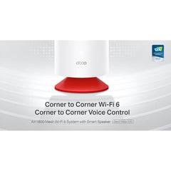TP-Link Deco Voice X20 AX1800 Mesh Wi-Fi 6 Router, 2x Gigabit WAN/LAN Ethernet Ports, Alexa Built-in, Integrated Smart Speaker, 5GHz & 1201Mbps, Dual-Band, White (2Pack)