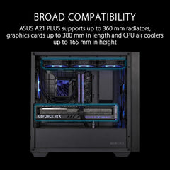 ASUS ARGB PC case for desktop computer builds and component installation