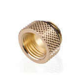 Bykski G 1/4in. Male/Female Extension Coupler, Fine Diamond 7.5mm Pattern Extension G1/4 Internal Thread, Gold (B-EXJ-7.5)