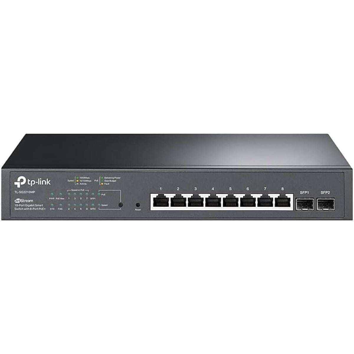 Tp Link Tl Sg2210mp Jetstream 10 Port Gigabit Smart Managed 8 Poe+ Ports 150w 2 Sfp Slots Support Omada Sdn Poe Recovery Ipv6 Static Routing Tp Link Tl Sg2210mp Jetstream 10 Port Gigabit Smart Managed 8 Poe+ Ports 150w 2 Sfp Slots Support Omada Sdn Poe Recovery Ipv6 Static Routing