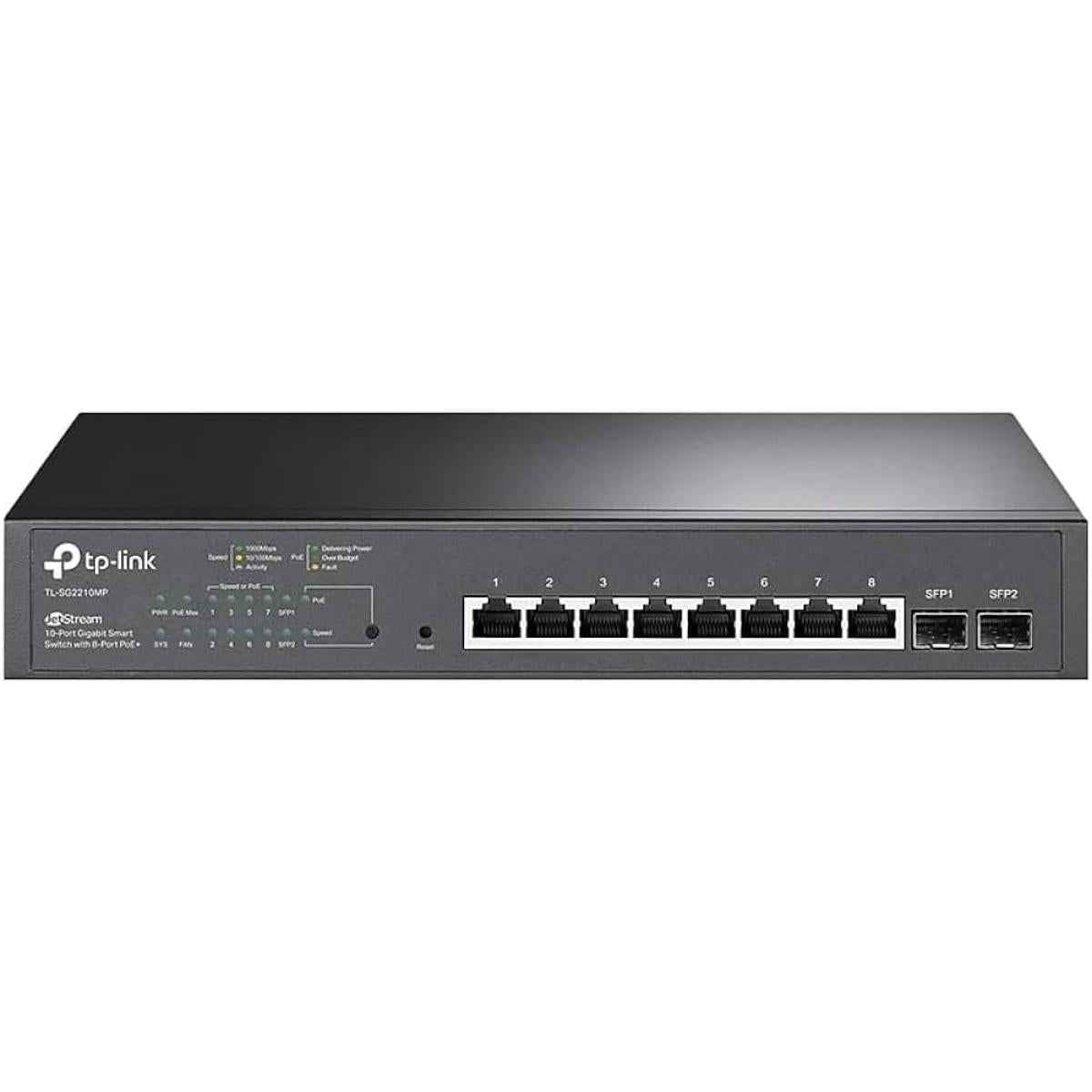 Tp Link Tl Sg2210mp Jetstream 10 Port Gigabit Smart Managed 8 Poe+ Ports 150w 2 Sfp Slots Support Omada Sdn Poe Recovery Ipv6 Static Routing