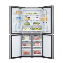 LG Side by Side (Four Door) Refrigerator A+, 594Lit, Gross Cap, Silver - GCB-244DFPL.APYPELF