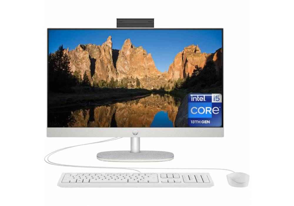 HP AIO All-in-One 24-cr0058ne PC (2025) 13Gen Intel® Core™ i5-1334U 10-Cores, 8GB RAM DDR4 (Upgradable), 512 GB M.2 SSD, 23.8" IPS FHD Display - White HP AIO All-in-One 24-cr0058ne PC (2025) 13Gen Intel® Core™ i5-1334U 10-Cores, 8GB RAM DDR4 (Upgradable), 512 GB M.2 SSD, 23.8" IPS FHD Display - White
