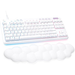 Logitech G713 TKL Wired Mechanical LIGHTSYNC RGB Lighting Linear Switches (GX Red) & Keyboard Palm Rest PC and Mac Compatible - White Mist