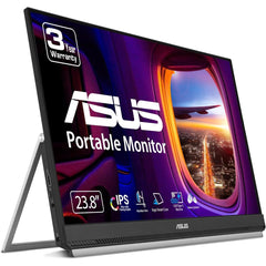 Asus Mb249c Zenscreen 24” Ips Full Hd Portable Usb Type C Multi Stand Design (kickstand, C Clamp Arm, Partition Hook, Carrying Handle) W/ Speakers - CompuMe