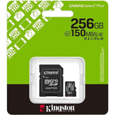 Kingston Sdcs3/256gb Canvas Sele Plus Microsdxc Card Up To 150mb/s A1 Class 10 Uhs I With Adapter