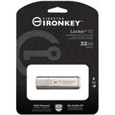 Kingston Ironkey Locker+ 50 256gb Encrypted Flash Drive Usb 3.2 Xts Aes Proteion Multi Password Security Options Automatic Cloud Backup Metal Casing