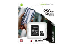 Kingston 256gb Canvas Sele Plus Microsdxc Card Up To 100mb/s A1 Class 10 Uhs I With Adapter