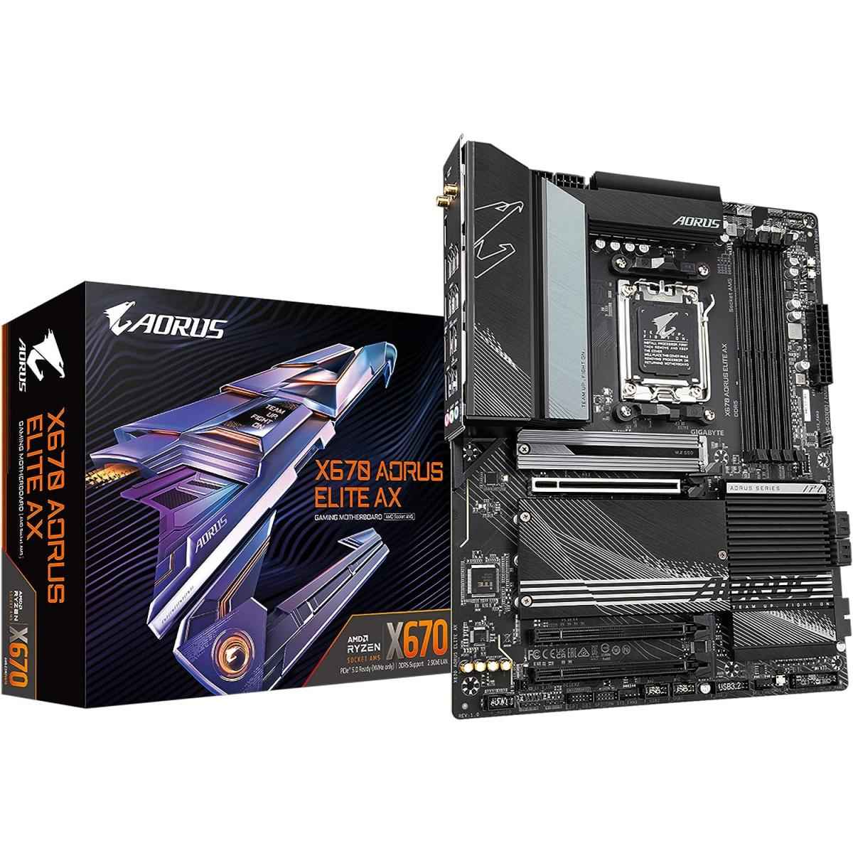Gigabyte X670 Aorus Elite Ax Wifi 6e Am5 For Ryzen 7000 Ddr5 4x M.2 ,pcie 5.0 Usb 3.2 Gen2x2 Type C Mainboard