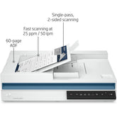 HP ScanJet Pro 2600 F1 Scanner Fast 2-Sided up to 25 ppm Scanning & Auto Document Feeder