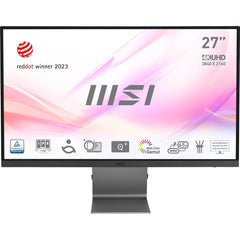 Msi Modern Md271ul 27" Ips 4k Sleek & Ultra Slim 10bit 139% Srgb Eyesergo & Eye Q Technology Hdmi, Dp Port, Usb C - CompuMe