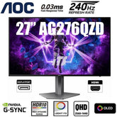 AOC AG276QZD 27" OLED 2K QHD 240Hz 0.03ms HDR10 sRGB 137% 1.07Billion Color G-SYNC Compatible Adjustable Stand w/ HDMI 2.0 & DisplayPort & Speakers