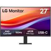 Lg 27u421a 27" 1500r Curved Full Hd 100hz Hdr10, 3 Side Borderless, Lg Switch App, Hdmi, Usb Type C 15w Pd, Tilt Slim Stand, Black