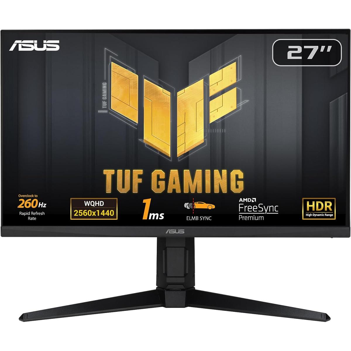 Asus Tuf Vg27aqml1a Gaming 27" Fast Ips 2k Hdr Qhd 260hz 1ms Hdr400 G Sync Compatible Variable Overdrive 100% Srgb W/ Speakers Asus Tuf Vg27aqml1a Gaming 27" Fast Ips 2k Hdr Qhd 260hz 1ms Hdr400 G Sync Compatible Variable Overdrive 100% Srgb W/ Speakers